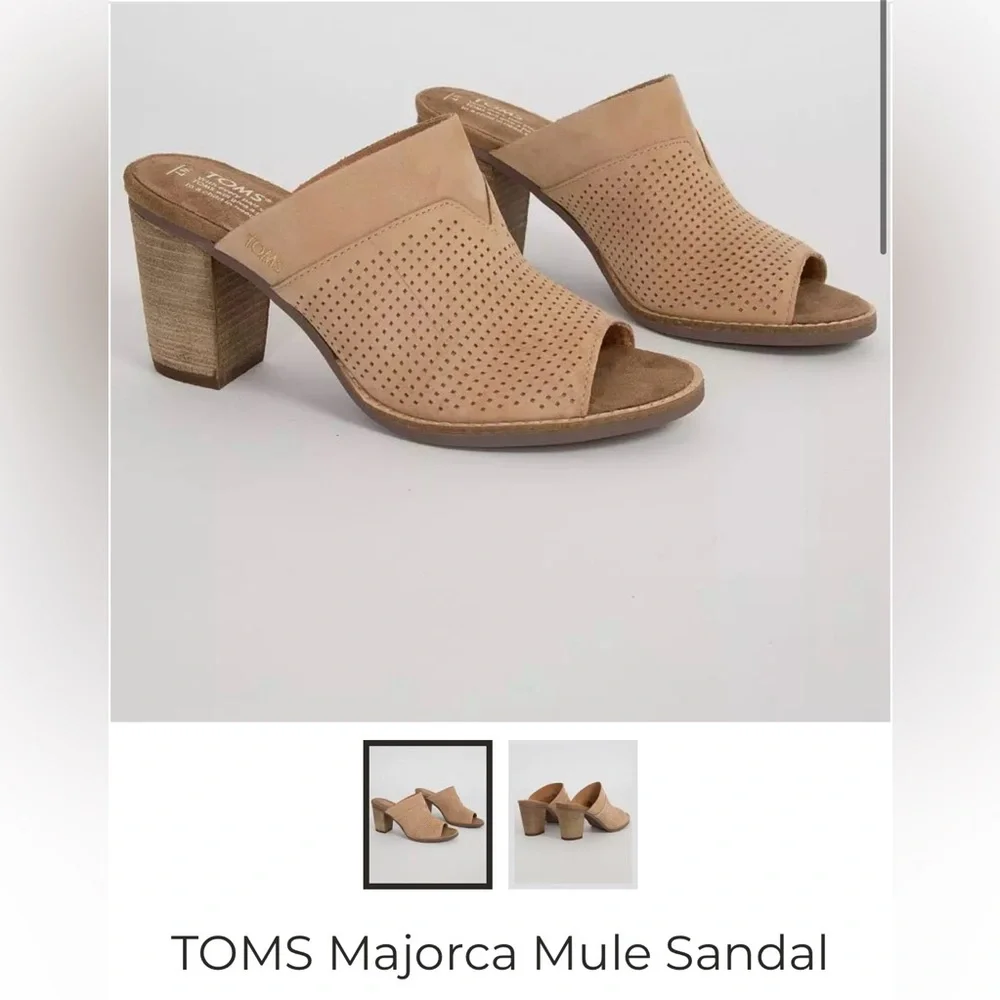 TOMS women’s sz 6 Majorca Mule sandals,sandstorm nubeck, versatile, new w/o box - Picture 1 of 10